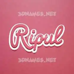 ripul in Red Scribble style - 3D name wallpaper