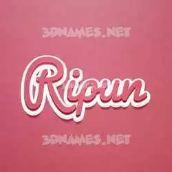 ripun in Red Scribble style - 3D name wallpaper