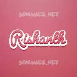 rishanth in Red Scribble style - 3D name wallpaper
