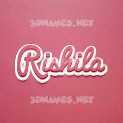 rishila in Red Scribble style - 3D name wallpaper