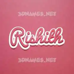 rishith in Red Scribble style - 3D name wallpaper