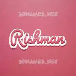 rishman in Red Scribble style - 3D name wallpaper