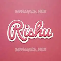 rishu in Red Scribble style - 3D name wallpaper
