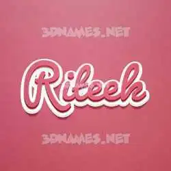 riteek in Red Scribble style - 3D name wallpaper