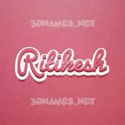ritikesh in Red Scribble style - 3D name wallpaper
