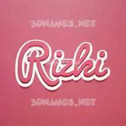 rizki in Red Scribble style - 3D name wallpaper
