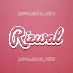 rizwal in Red Scribble style - 3D name wallpaper