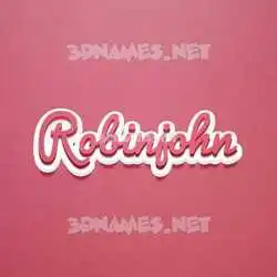 robinjohn in Red Scribble style - 3D name wallpaper