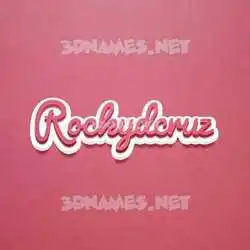 rockydcruz in Red Scribble style - 3D name wallpaper