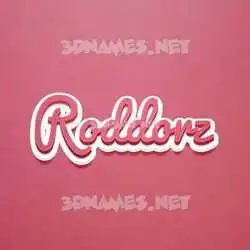 roddorz in Red Scribble style - 3D name wallpaper