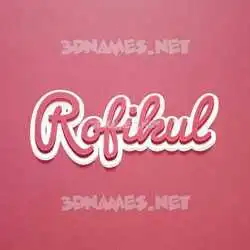 rofikul in Red Scribble style - 3D name wallpaper