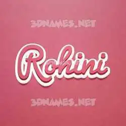 rohini in Red Scribble style - 3D name wallpaper