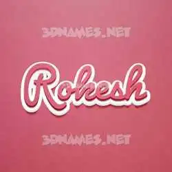 rokesh in Red Scribble style - 3D name wallpaper