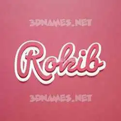 rokib in Red Scribble style - 3D name wallpaper