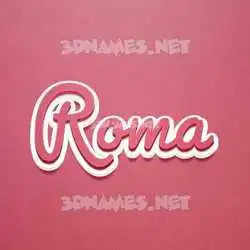 roma in Red Scribble style - 3D name wallpaper
