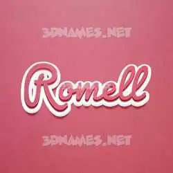 romell in Red Scribble style - 3D name wallpaper