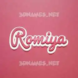 romiya in Red Scribble style - 3D name wallpaper