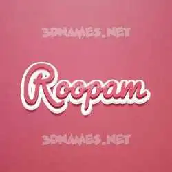 roopam in Red Scribble style - 3D name wallpaper