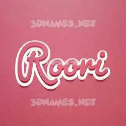 roori in Red Scribble style - 3D name wallpaper
