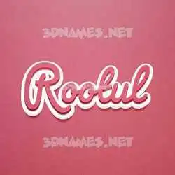 rootul in Red Scribble style - 3D name wallpaper