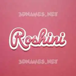 roshini in Red Scribble style - 3D name wallpaper