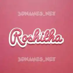roshitha in Red Scribble style - 3D name wallpaper