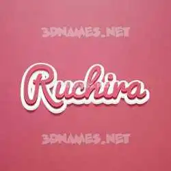 ruchira in Red Scribble style - 3D name wallpaper