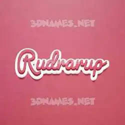 rudrarup in Red Scribble style - 3D name wallpaper