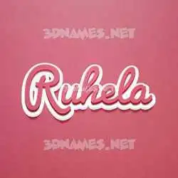 ruhela in Red Scribble style - 3D name wallpaper