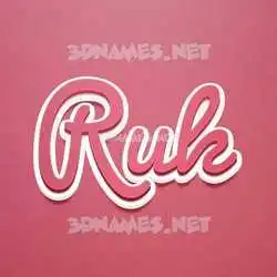 ruk in Red Scribble style - 3D name wallpaper