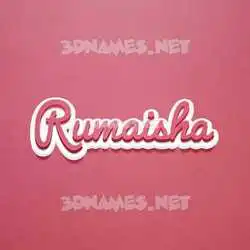 rumaisha in Red Scribble style - 3D name wallpaper