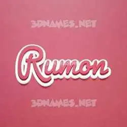 rumon in Red Scribble style - 3D name wallpaper