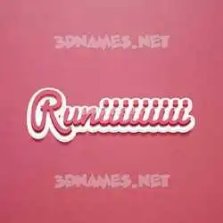 runiiiiiiiii in Red Scribble style - 3D name wallpaper