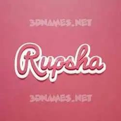 rupsha in Red Scribble style - 3D name wallpaper