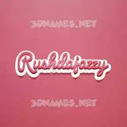 rushdajazzy in Red Scribble style - 3D name wallpaper