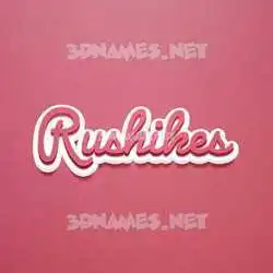 rushikes in Red Scribble style - 3D name wallpaper