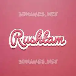 rushtam in Red Scribble style - 3D name wallpaper
