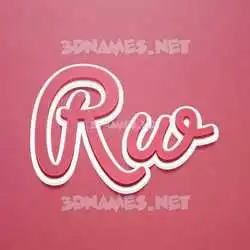 rw in Red Scribble style - 3D name wallpaper