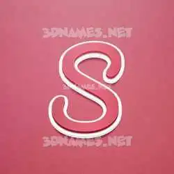 s in Red Scribble style - 3D name wallpaper