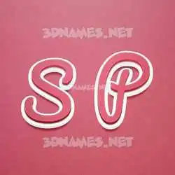 s p in Red Scribble style - 3D name wallpaper