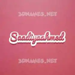 saadiyaahmed in Red Scribble style - 3D name wallpaper