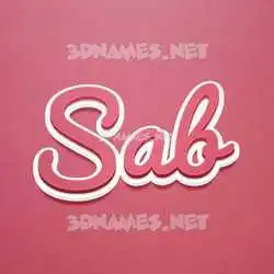 sab in Red Scribble style - 3D name wallpaper