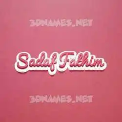 sadaf fathim in Red Scribble style - 3D name wallpaper