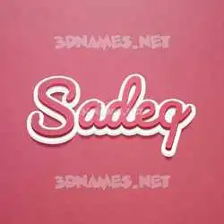 sadeq in Red Scribble style - 3D name wallpaper