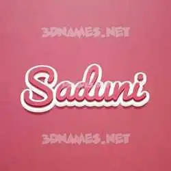 saduni in Red Scribble style - 3D name wallpaper