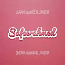safeerahmed in Red Scribble style - 3D name wallpaper
