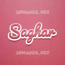saghar in Red Scribble style - 3D name wallpaper