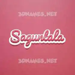 saguntala in Red Scribble style - 3D name wallpaper