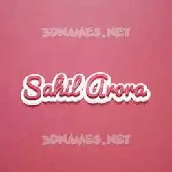 sahil arora in Red Scribble style - 3D name wallpaper