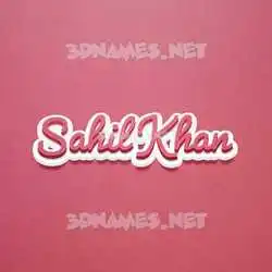 sahil khan in Red Scribble style - 3D name wallpaper